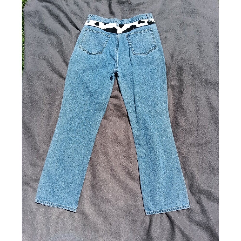 VTG Baccini Cow Print Vest & Matching Jeans Set Size 10 Western Rodeo Concert - Picture 7 of 12